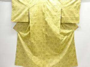 アンティーク　絣柄織り出し手織り紬着物